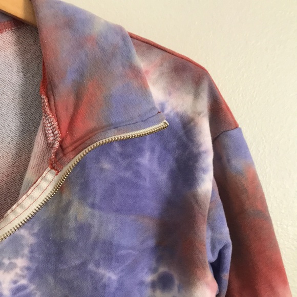 Cropped Tie Dye Pullover Sweatshirt Size Small - Picture 3 of 4